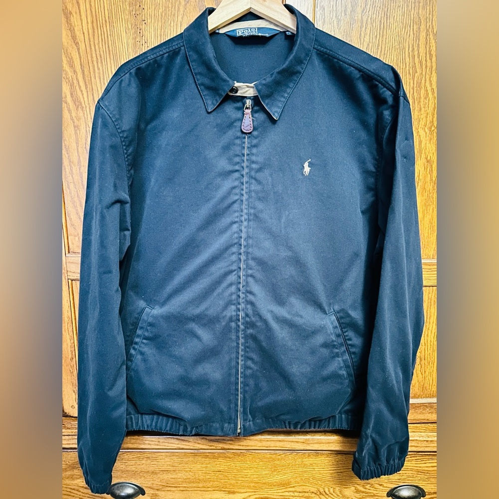 POLO-Ralph Lauren, Mens Cotton Bomber Jacket, Dark Blue.